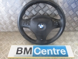 BMW E91 LCI 5 DOOR ESTATE 2005-2012 STEERING WHEEL (LEATHER) 2005,2006,2007,2008,2009,2010,2011,2012BMW 3 SERIES M SPORT MULTIFUNCTION COMPLETE STEERING WHEEL RED BLUE STITCHING      Used