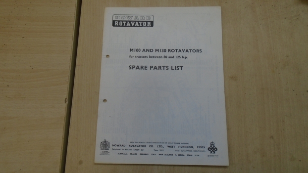 Westlake Plough Parts – Howard Rotavator M100 & M130 Rotavators Parts List 