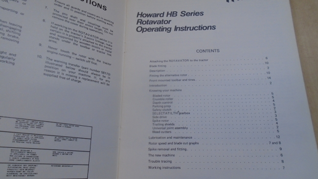 Westlake Plough Parts – Howard Rotavator Hb Series Rotavator Operating Instructions 