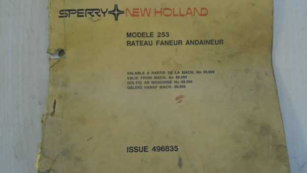 Westlake Plough Parts – Sperry New Holland Modele 253 Rateau Faneur Andaineur Parts Catalog 