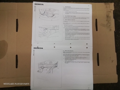 Westlake Plough Parts – Honda Shop Manual HF1211 