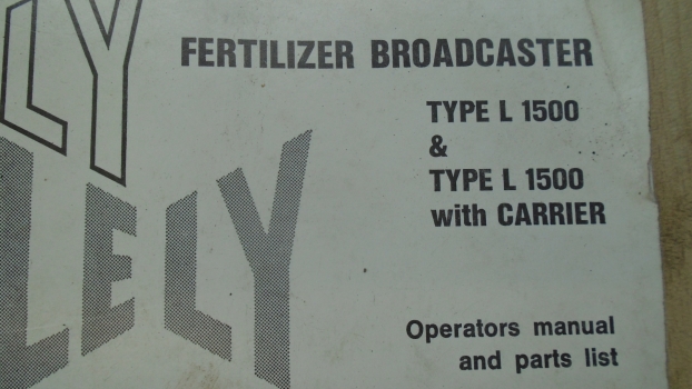 Westlake Plough Parts – Lely Fertilizer Broadcaster Type L 1500 Manual 