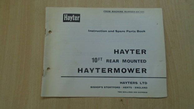 Westlake Plough Parts – Hayter Mower 10ft Rear Mounted Instruction Book 