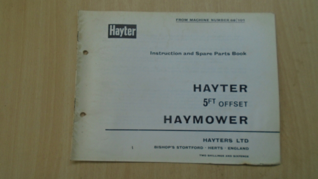 Westlake Plough Parts – Hayter Haymower 5ft Offset Instruction Book 
