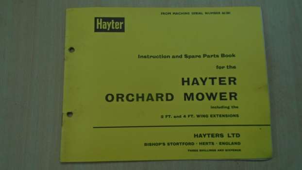 Westlake Plough Parts – Hayter Mower Orchard Mower Instruction Manual 