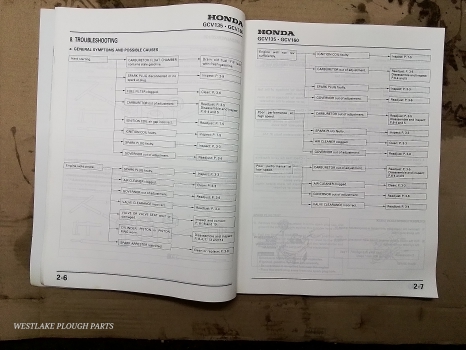 Westlake Plough Parts – Honda Shop Manual GCV135 . GCV160 