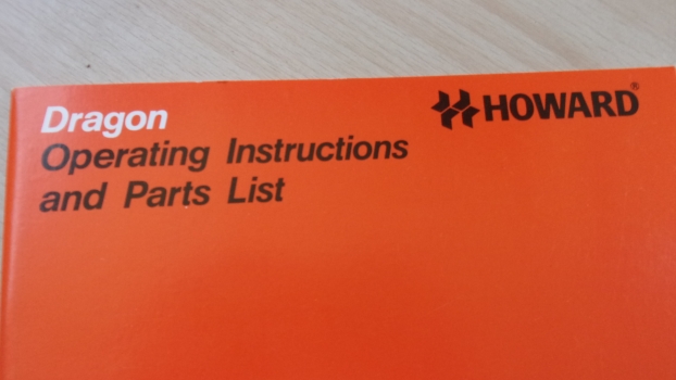 Westlake Plough Parts – Howard Rotavator Dragon Operating Instructions Book (a) 