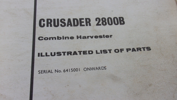 Westlake Plough Parts – Ransomes Combine Harvester Crusader 2800b List Of Parts Folder 