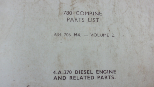 Westlake Plough Parts – Massey Ferguson Advertising Bulletin Folder 780 Combine Parts List 