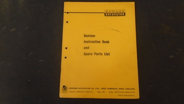 Westlake Plough Parts – Howard Rotavator Bantam Owners Handbook & Parts List 