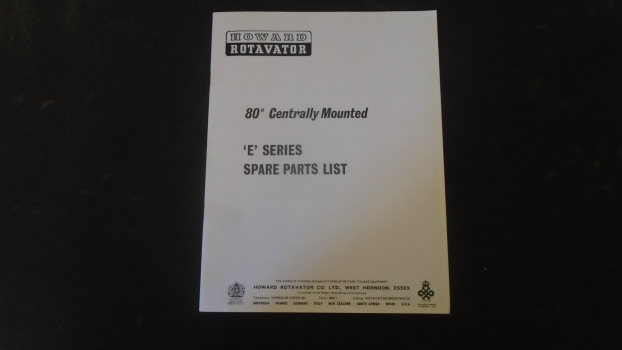 Westlake Plough Parts – Howard Rotavator E Series 80 Inch Centrally Mounted Parts List 