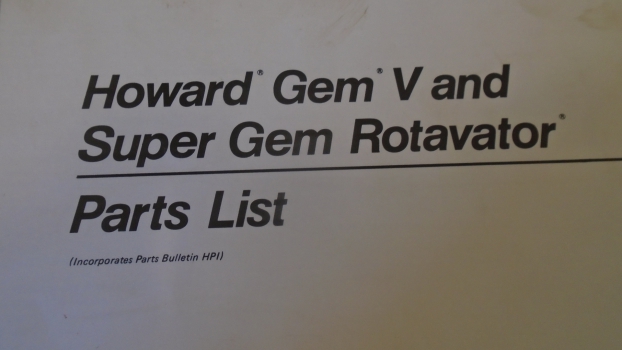 Westlake Plough Parts – Howard Rotavator Gem V & Super Gem Parts List 