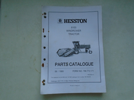 Westlake Plough Parts – Hesston 8100 Windrower Tractor Parts Catalog 