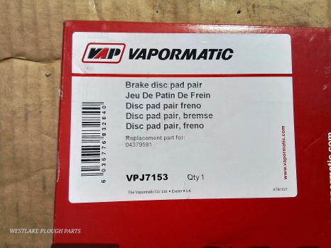 Westlake Plough Parts – Tractor Implement Brake Disc Pad Pair Upj7153 04379591 