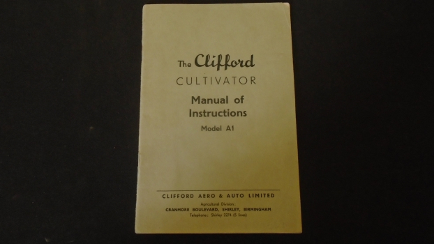Westlake Plough Parts – Clifford Cultivator Model A1 Instructions Book 