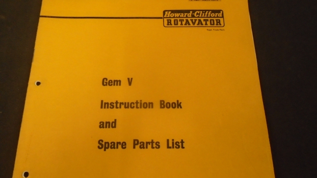 Westlake Plough Parts – Howard Rotavator Gem V Instruction Book 1961 Edition 