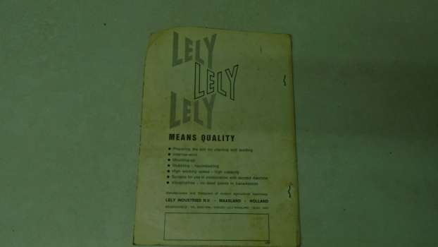 Westlake Plough Parts – Lely Rotary Harrow Manual & Parts List 