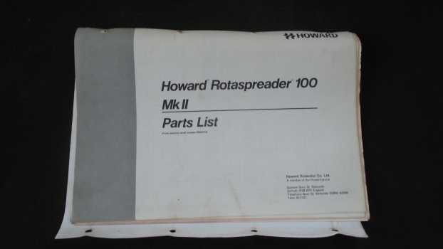 Westlake Plough Parts – Howard Rotaspreader 100 Mk 2 Parts List 