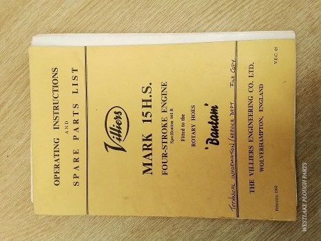 Westlake Plough Parts – Villiers Spare Parts List Mark 15 H.s Four Stroke Engine 