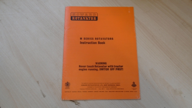 Westlake Plough Parts – Howard Book M Series Model M Rotavators Instructions 