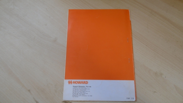 Westlake Plough Parts – Howard Book Rpr Rollaslasher Owners Manual 