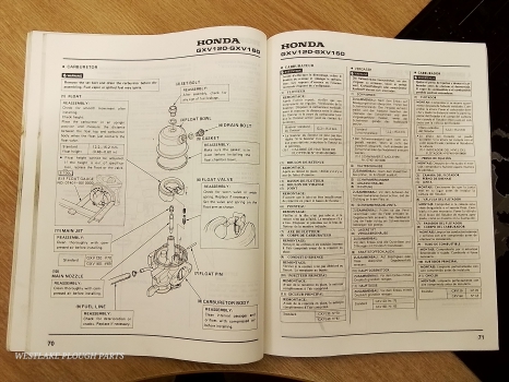 Westlake Plough Parts – Honda Shop Manual GXV120 . GXV160 