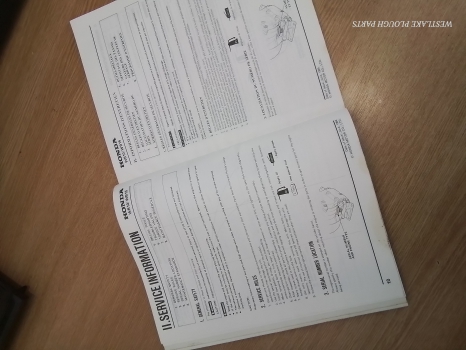 Westlake Plough Parts – Honda Shop Manual WB10 WB15 