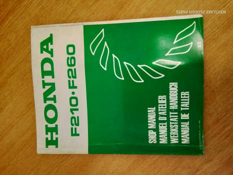 Westlake Plough Parts – Honda Shop Manual F210 F260 