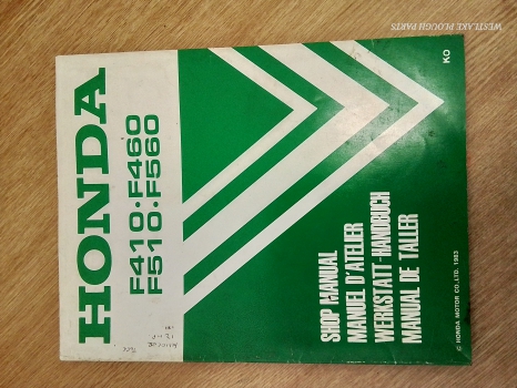 Westlake Plough Parts – Honda Shop Manual F410 F460 F510 F560 