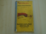 New Holland Super Hayliner 268 Baler Service Parts Catalogue  New Holland Super Hayliner 268 Baler Service Parts Catalogue       USED