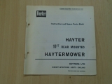Hayter Mower 10ft Rear Mounted Instruction Book 