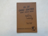 Caterpillar No.30 Cable Control Parts Catalog 