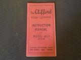 Clifford Cultivator Model A111 Manual  Clifford Cultivator Model A111 Manual       USED