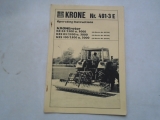Krone Rotor Nr.491-3e Operating Instructions 