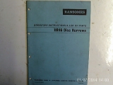 Ransomes HR46 Disc Harrows Operator Instructions & List of Spare Parts 