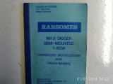 Ransomes MK8 Digger Semi-Mounted 1-Row Operators Instructions & Parts Manual 