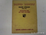 David brown Manure Spreader (MS3/1) Instruction Book and Parts Catalogue 