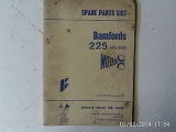 BAMFORD 225 Twin-Drum Spare Parts List 