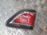 INNER TAIL LIGHT (DRIVER SIDE) MAZDA 3 1.6 D SPORT 115PS 4DR 2008-2014  2008,2009,2010,2011,2012,2013,2014Inner Tail Light (driver Side) MAZDA 3 1.6 D SPORT 115PS 4DR 2008-2014       Used