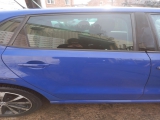 2009-2014 Volkswagen Polo Mk5 Hatchback 5 Door DOOR COMPLETE(REAR DRIVER SIDE) Blue Ld5e  2009,2010,2011,2012,2013,20142009-2014 Volkswagen Polo Mk5, 5 DOOR COMPLETEREAR DRIVER SIDE Blue Ld5e      GOOD