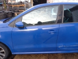 2009-2014 Volkswagen Polo Mk5 Hatchback 5 Door DOOR COMPLETE (FRONT PASSENGER SIDE) Blue Ld5e  2009,2010,2011,2012,2013,201409-14 Volkswagen Polo Mk5, 5 DOOR COMPLETE (FRONT PASSENGER SIDE) Blue Ld5e      GOOD