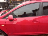 2008-2015 Seat Ibiza Mk4 Hatchback 5 Door DOOR COMPLETE (FRONT PASSENGER SIDE) Red Ls3h  2008,2009,2010,2011,2012,2013,2014,201508-15 Seat Ibiza Mk4 Hatchback 5  DOOR COMPLETE FRONT PASSENGER SIDE Red Ls3h      GOOD