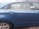 Hyundai I30 5 Door Hatchback 2012-2016 DOOR BARE (REAR DRIVER SIDE) Blue V3u  2012,2013,2014,2015,2016Hyundai I30 5 Door Hatchback 2012-2016 Complete Door Rear Driver OSR Blue V3U      Used