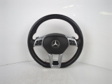Mercedes C200 C-class Cdi Saloon 4 Door 2009-2014 STEERING WHEEL  2009,2010,2011,2012,2013,2014Mercedes C Class 2009-2014 Steering Wheel Flat Bottom Flappy Paddle Red Stitch      GOOD